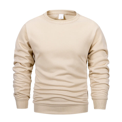 Men's Crew Neck Hoodies Autumn Winter Fleece Warm Casual Loose