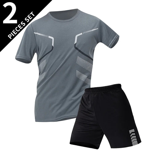 2/6 Pack Plus Size Men's Quick-drying Short-sleeved Shorts Suit Men's