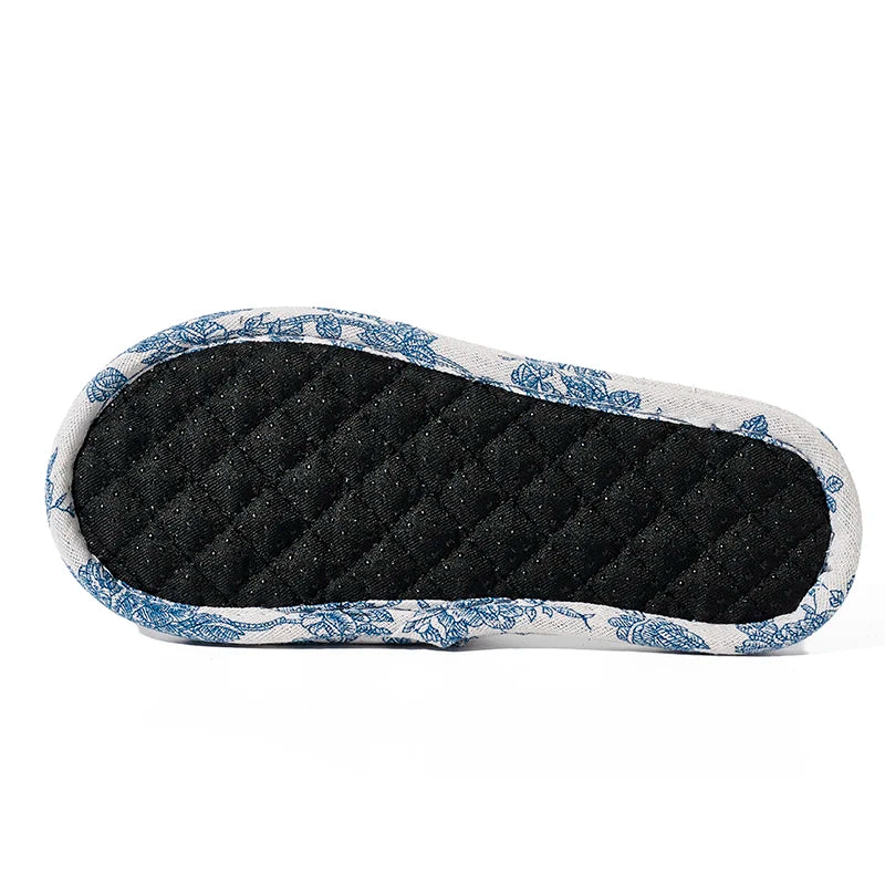 Home Slippers Soft Cotton Floral Floor Shoes Fashion Lightweight