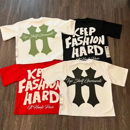 Graphic Round Neck Pure Cotton High Street New Women Printed T-shirt