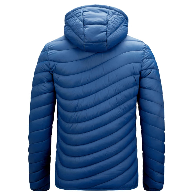 Mens Lightweight Outdoor Puffer Jacket Hooded Insulated Thermal Puffy