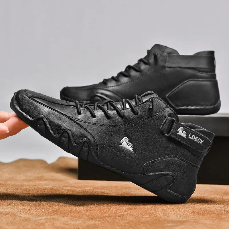 Men Boots Casual Motorcycle Winter Shoes 2023 Waterproof High Top