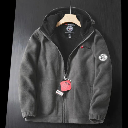 2024 Brand Winter Fleece Jacket Men's Casual Thickened Wool Jacket