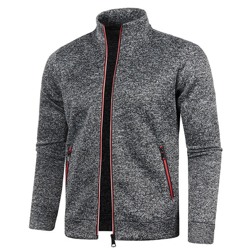 Men Zipper Jackets Standing Collar Sweatshirt Outdoor Streetwear