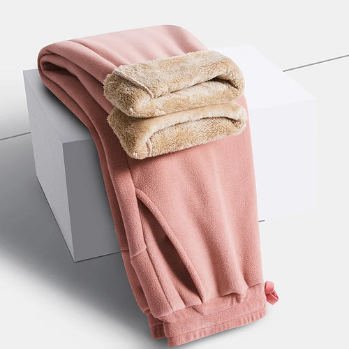 YJKVUR Unisex 2026 Winter New Oversize Pants Men Women Warm Fleece
