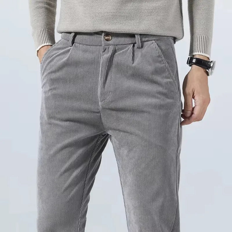 Autumn and Winter Men's Corduroy Trousers New Men's Clothing Stretch