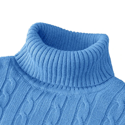 Outdoor Men's Long Sleeve Knitted Sweaters Slim Fit Turtleneck Sweater