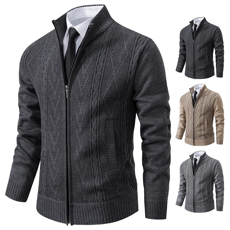 2023 autumn and winter new cashmere padded warm casual men's knitted