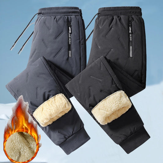 Newest Thicken Padded Pants Men Joggers Sweatpants Men Fleece Warm