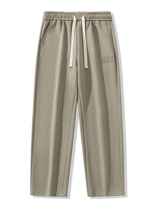 Men's Straight Sweatpants Wide Leg Cotton Track Pants Drawstring