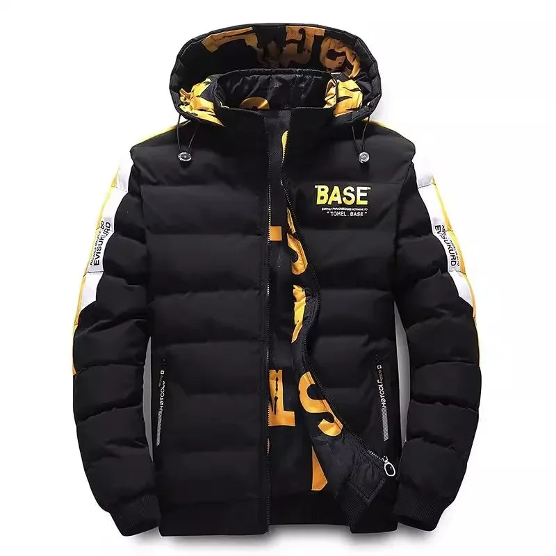 Men Autumn Winter Cotton Jacket Warm Comfortable Padded Thickened Down