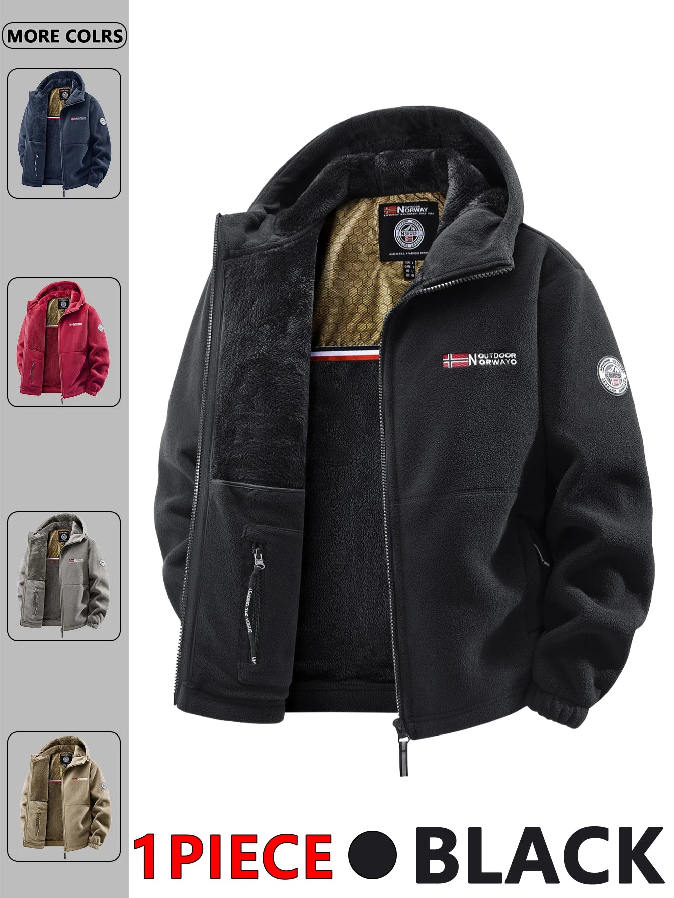 Men's Autumn and Winter Outdoor Hooded Jacket, Suitable for Daily Wear