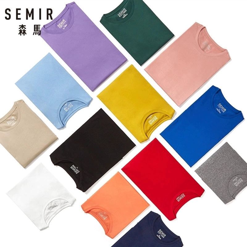 Semir T Shirt Men 2021 Fashion Casual Cotton T-shirts Men White Tee