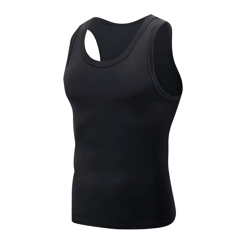 1/3 Men's Tank Top Four Seasons Black and White Solid Color Narrow