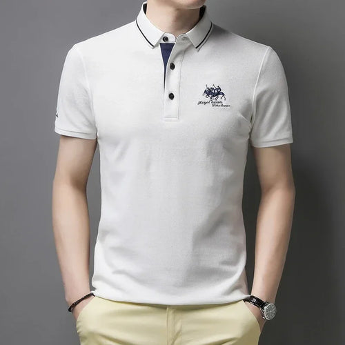 Men's Embroidered Casual Fashion Short Sleeved POLO Shirt Summer
