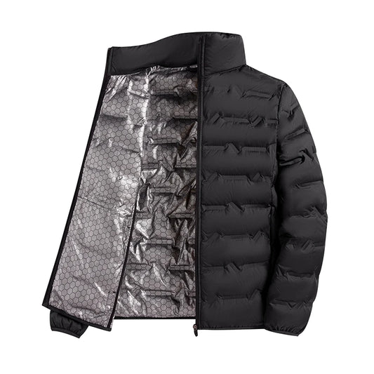 Graphene Self-heating Down Jacket Men Solid Windproof Pleated Down