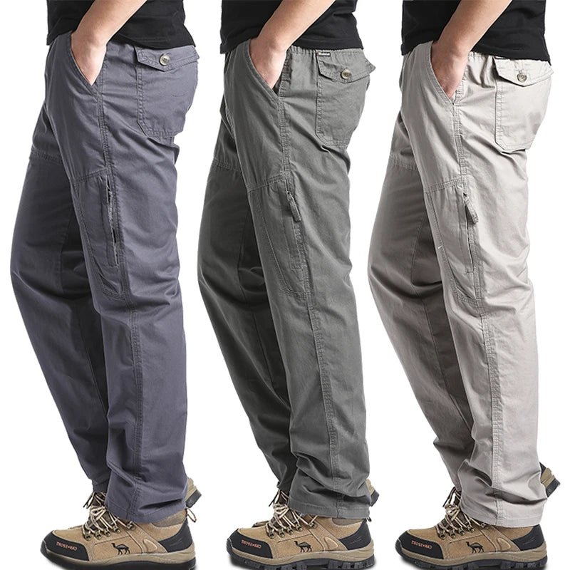 High Quality Men's Cotton Cargo Pants Casual Multiple Pocket Tacitcal