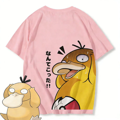 Pokemon Psyduck Anime T Shirt Men Women Casual Cotton Short Sleeve Tee