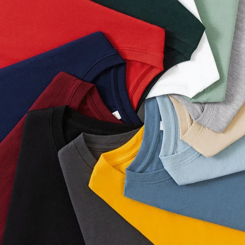 Men's Solid Color round Neck Long Sleeve T-Shirt Cotton Summer