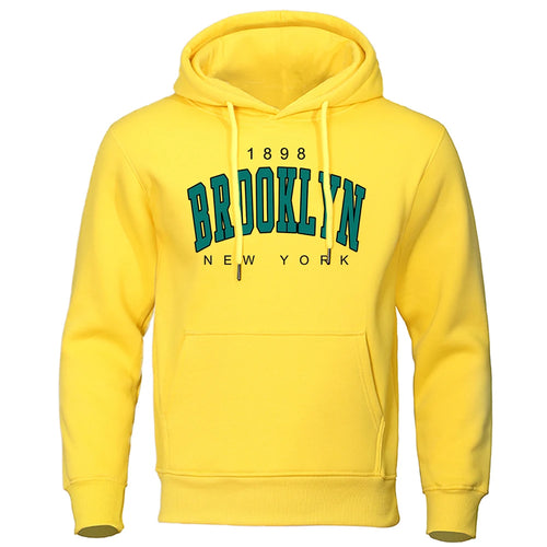 1898 Brooklyn New York Printed Mens Hoody Creativity Crewneck Clothing