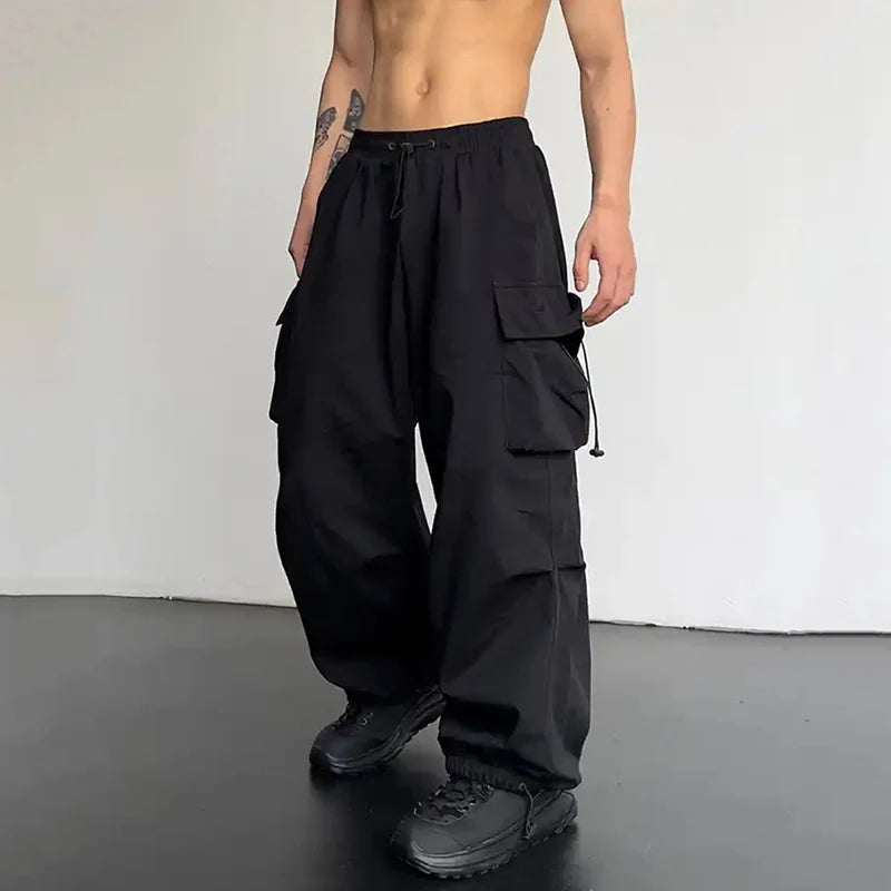 Men's Casual Cargo Pants Fashion Streetwear Classic Man Straight