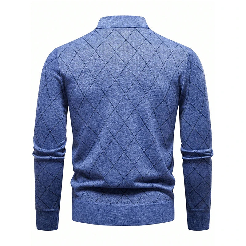 Mens Fashion Sweater Half Zip Collar Knit Pullover Casual Sport Golf