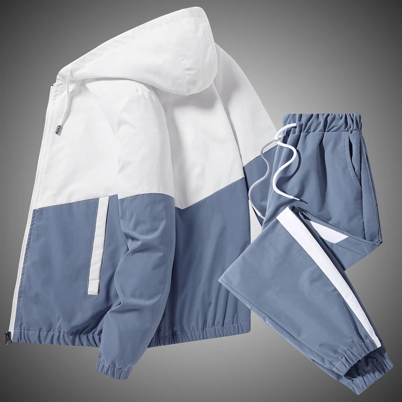 Men Tracksuit Casual Joggers Hooded Sportswear Jackets And Pants 2