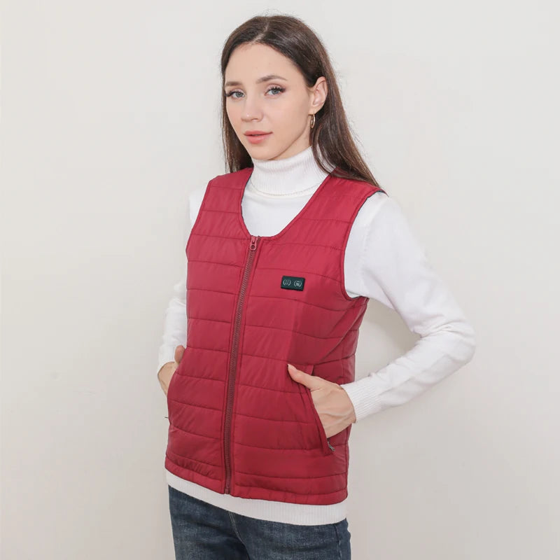New Winter Unisex V-Neck 22 Zone Heat Resistant Warm Vest Middle-Aged