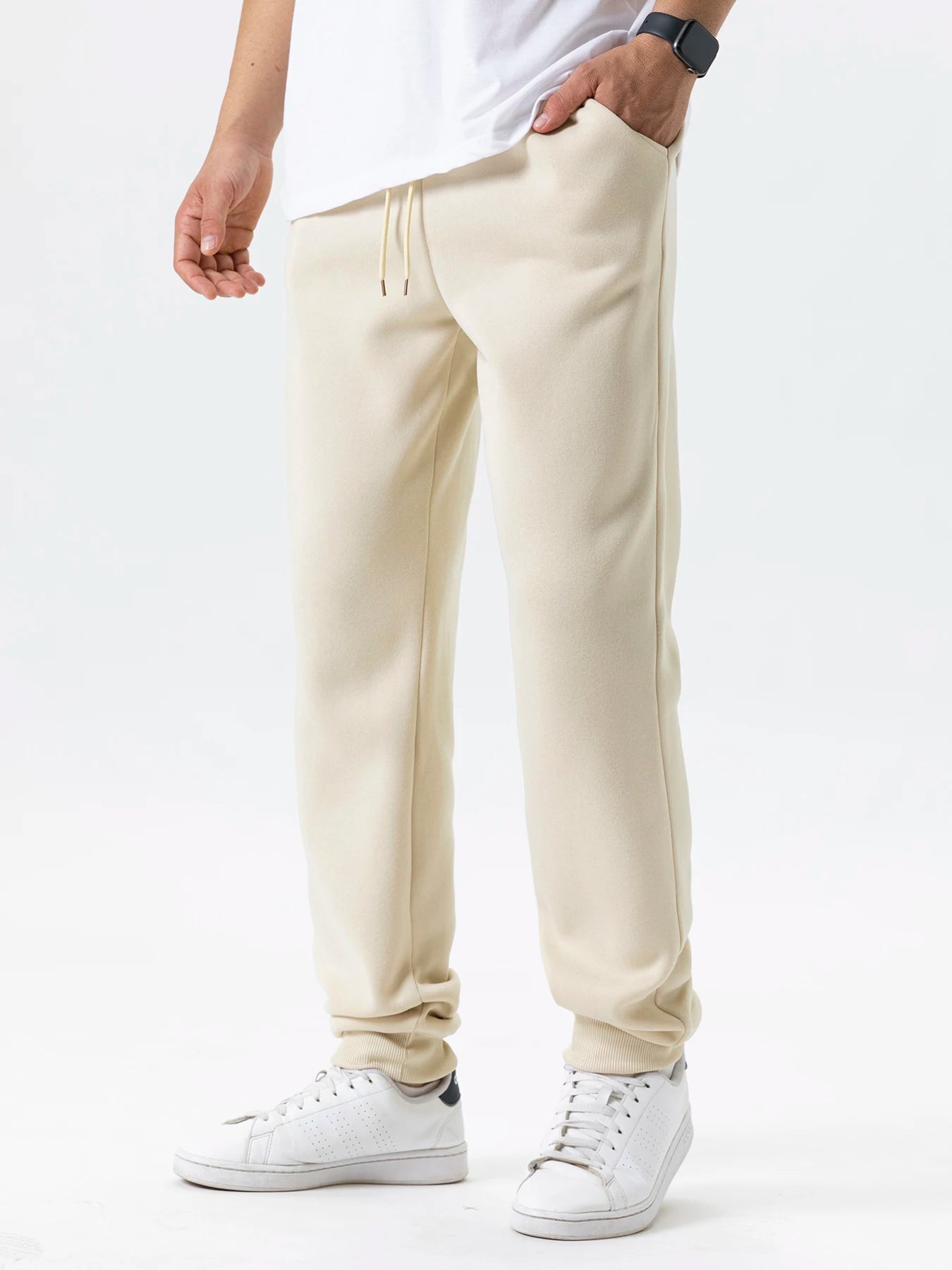 Mens Casual Pants Autumn Winter Fleece Sweatpants Men Joggers Elastic