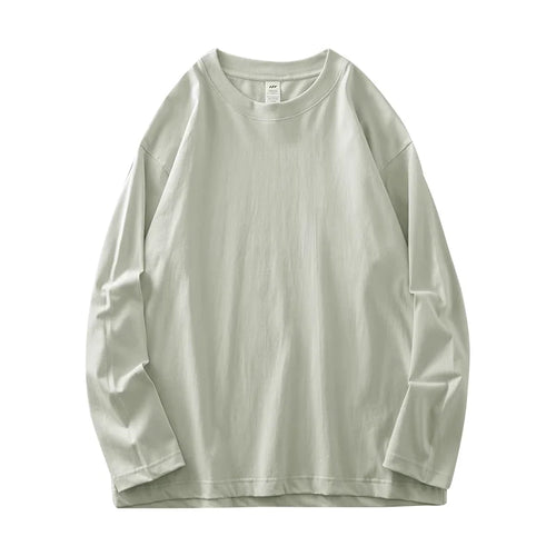 DUKEEN Men's 260G Long Sleeve T Shirts 2025 Spring Pure Cotton Solid
