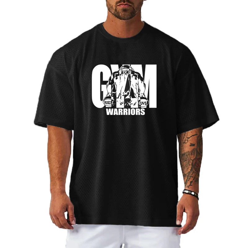 Oversized Loose Men's Casual Sport T-Shirt Gym Bodybuilding Fitness