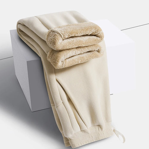 YJKVUR Unisex 2026 Winter New Oversize Pants Men Women Warm Fleece