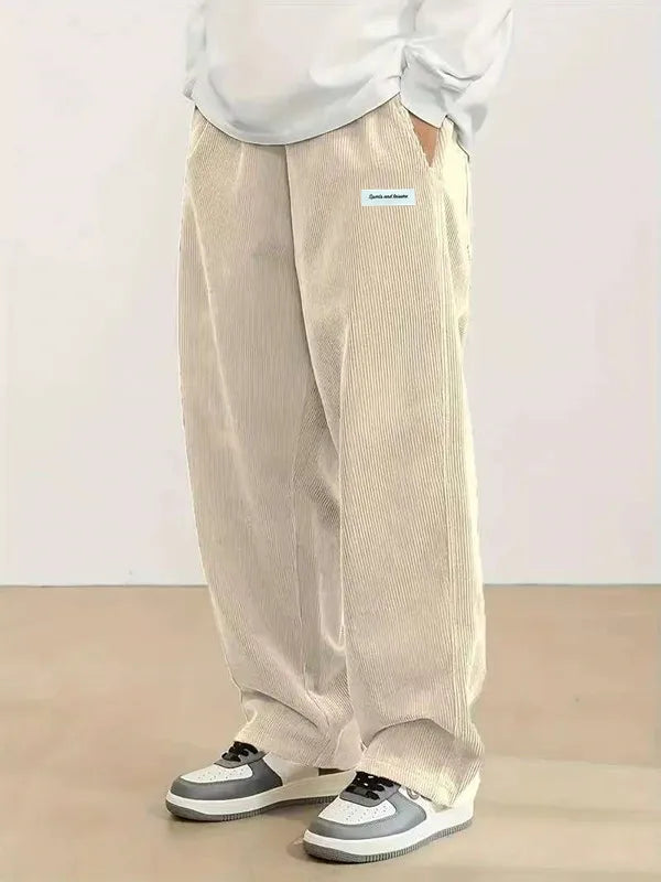Men's corduroy loose European size hanging multi-functional casual