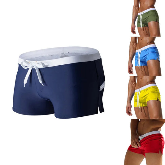 Men's Swimsuit 10 Color Back Pocket Design Quick-drying Beach Men's