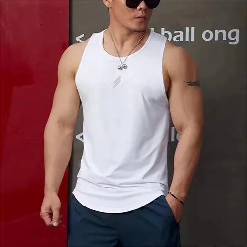 2025 Summer Men's tank top Casual Round Neck Mesh Undershirt Shirt