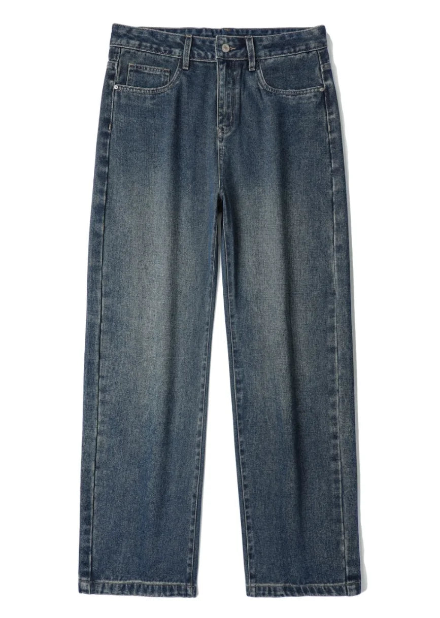 Mens Elastic Waist Jeans Relaxed Fit Men's Blue Jeans with Elastic