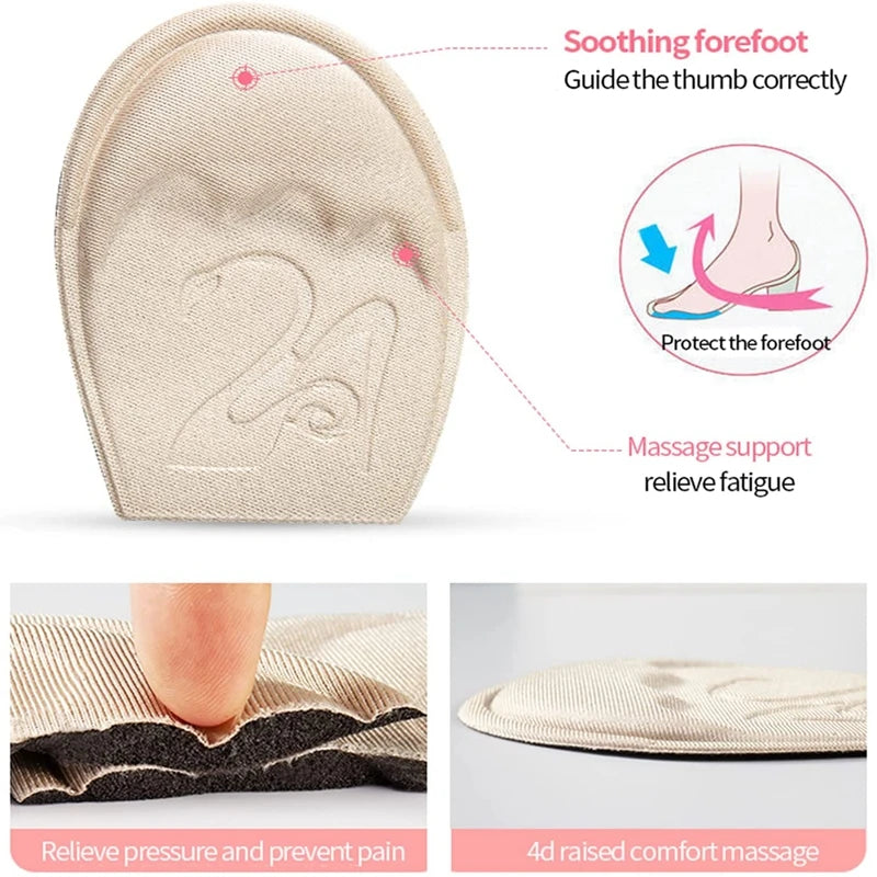 Forefoot Pad Non-slip Sole Toe Plug Cushion Half Insoles for Shoes