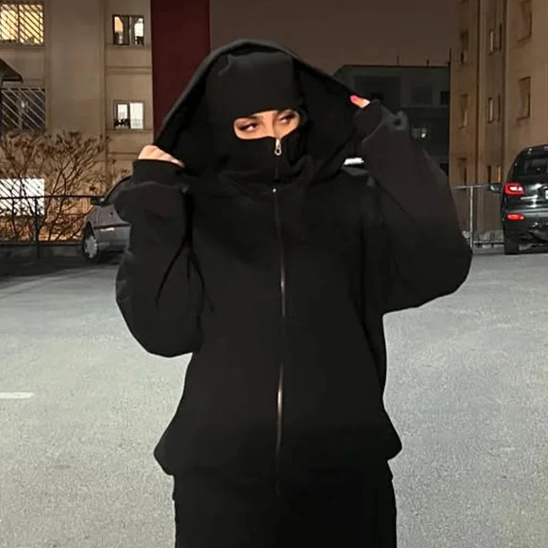 Men and women Balaclava Y2K Gothic Harajuku winter new item double