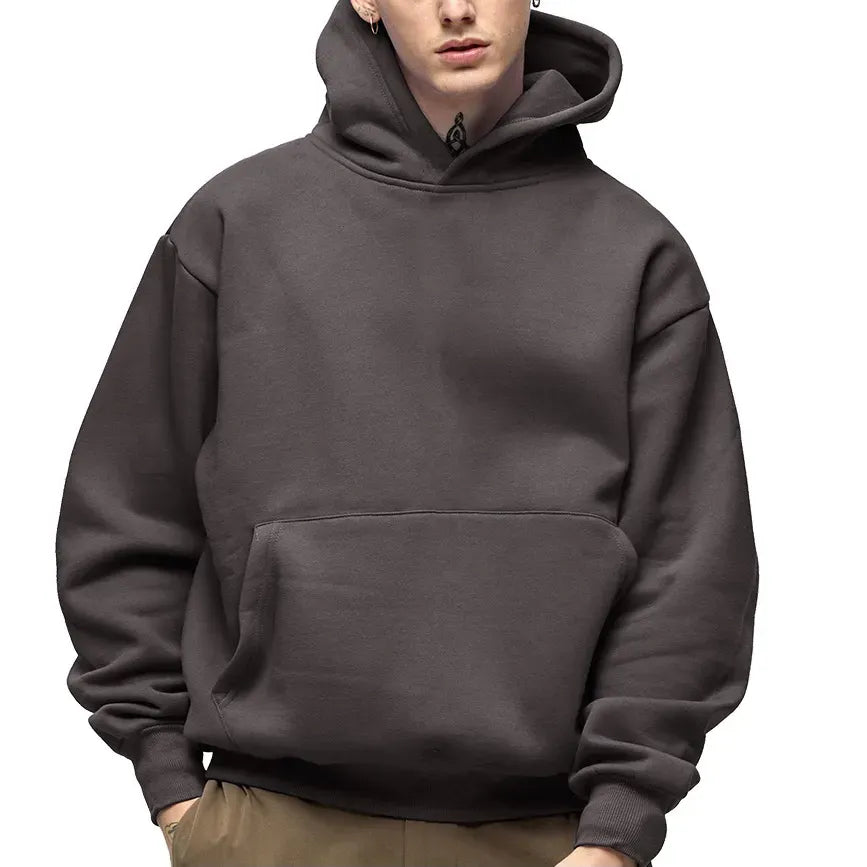 500GSM Heavy Weight Fashion Men's Hoodies New Autumn Winter Casual