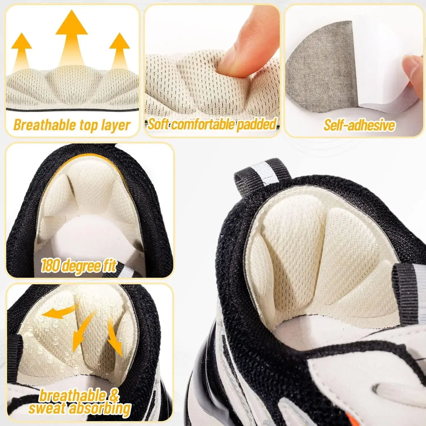 1/2Pair Heel Stickers Insoles Patch Anti-Pain Cushion Pads Heel Care
