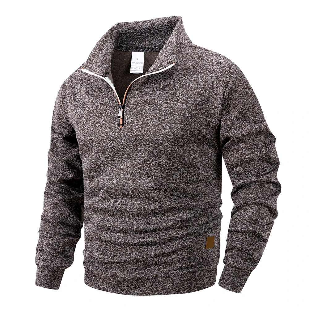 Spring Autumn Men's Standing Collar Half Zipper Sportswear Long Sleeve