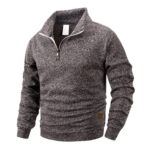 Spring Autumn Men's Standing Collar Half Zipper Sportswear Long Sleeve