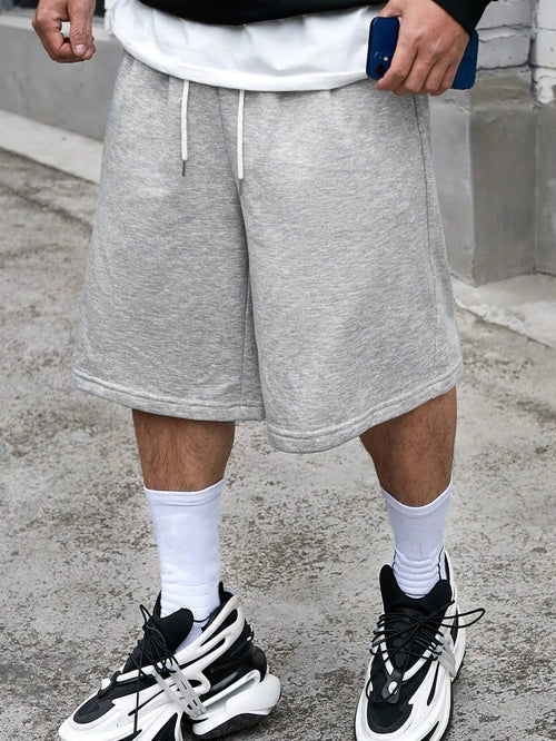 Men's Drawstring Waistband Loose Fit Shorts Sweat Long Holographic