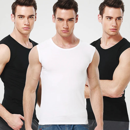 Men's four seasons tight cotton vest leisure sports fitness running
