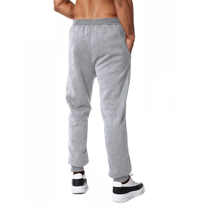 New Sweatpants Side Zipper Pockets Men Joggers Track Pants Elastic