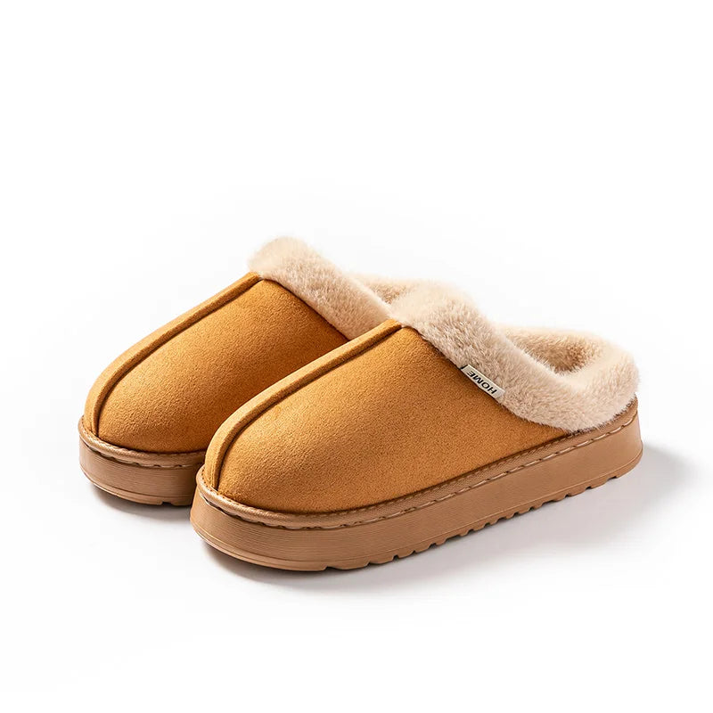 Women Fluffy Slippers for Autumn Winter Indoor EVA Thick Sole