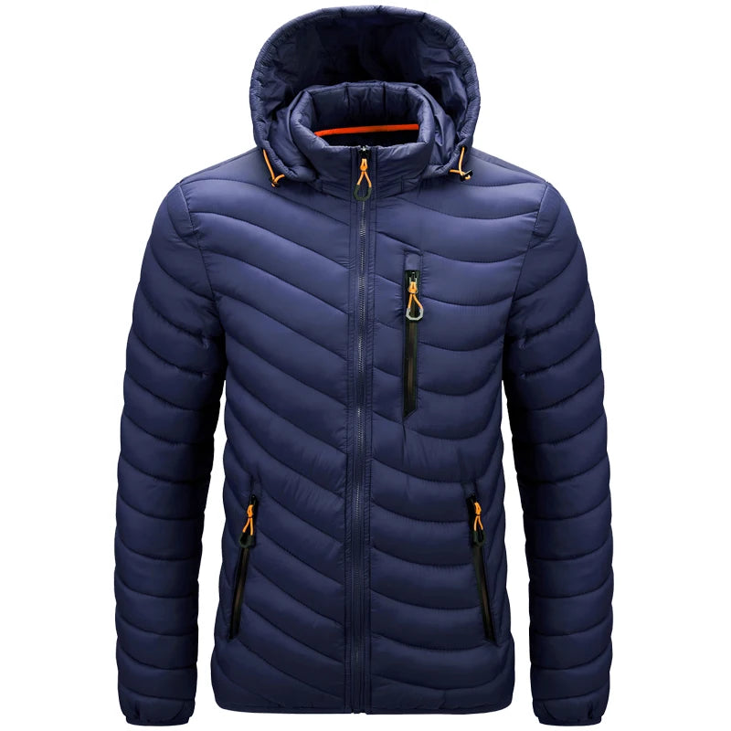 Mens Lightweight Outdoor Puffer Jacket Hooded Insulated Thermal Puffy