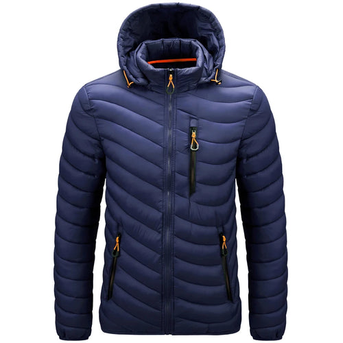 Mens Lightweight Outdoor Puffer Jacket Hooded Insulated Thermal Puffy