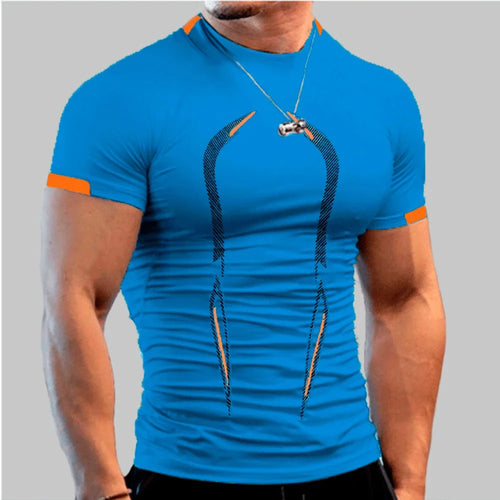 New Summer Sportswear Gym Breathable T Shirt Men Quick Drying Jogging