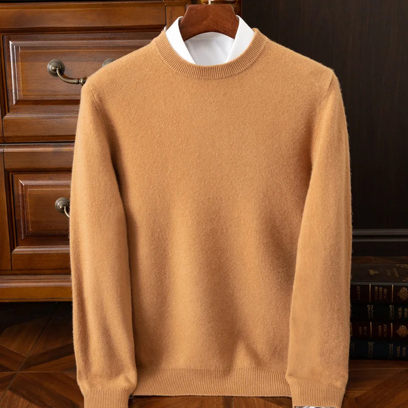 2025 Cashmere Sweater O-neck Pullovers Men's Loose Oversized M-3XL